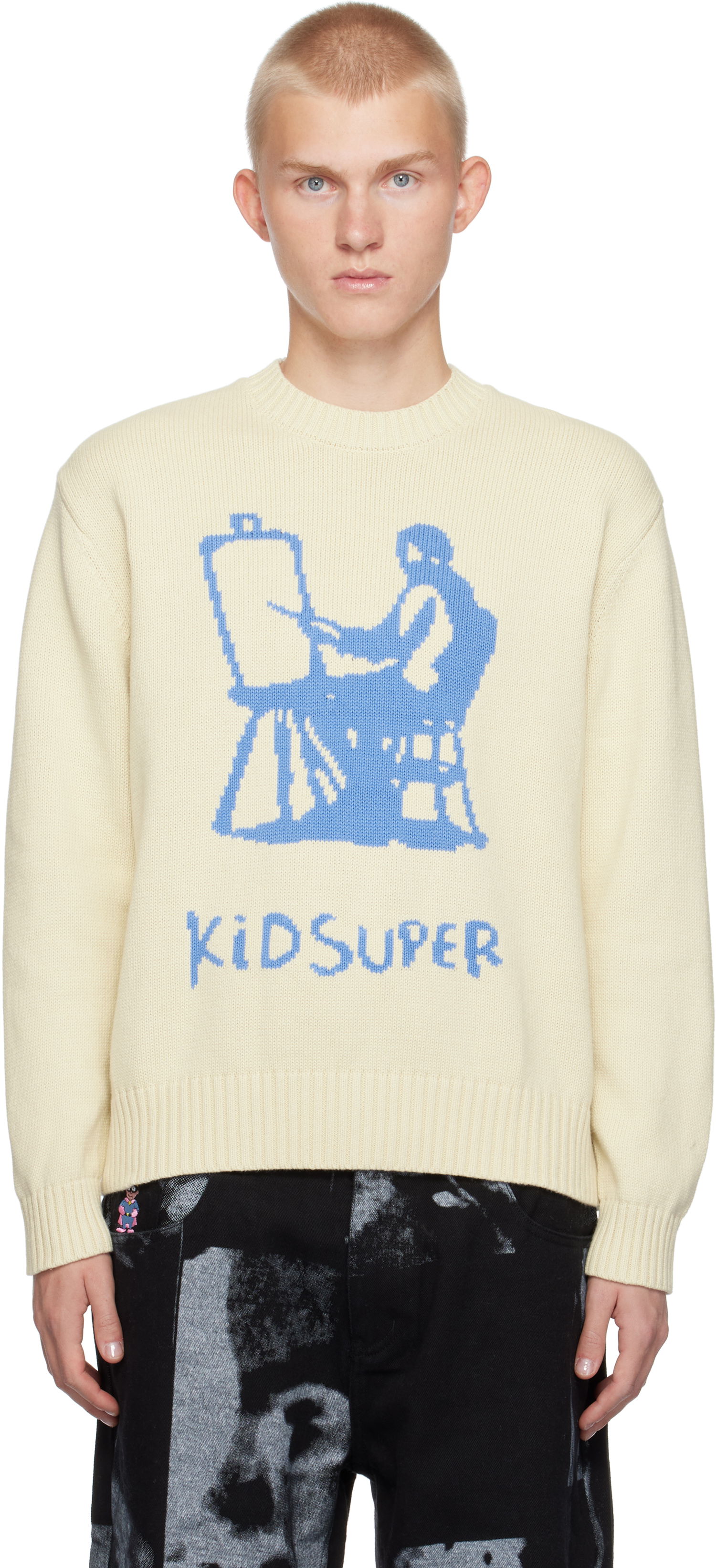 Sveter KidSuper Painter Graphic Sweater Béžová | AW24-SW-12, 0