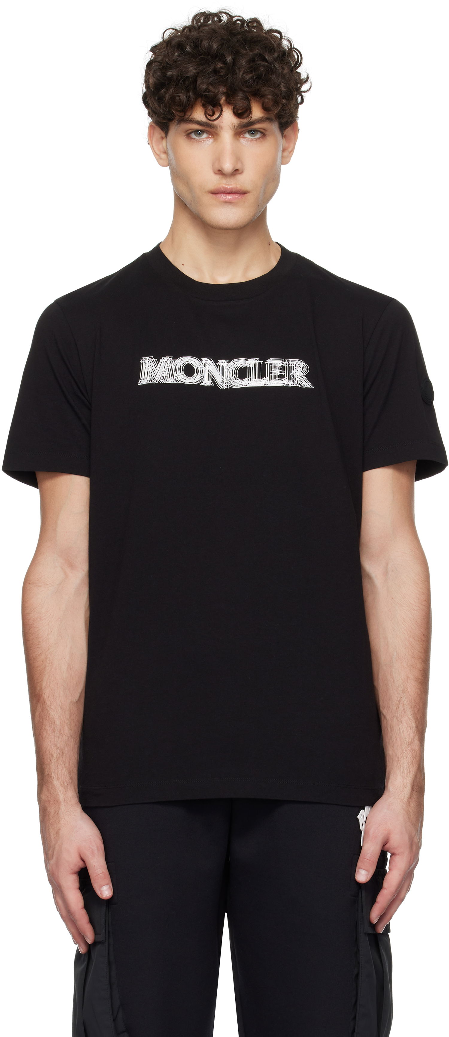 Tričko Moncler Short Sleeve T-Shirt with Logo Print Čierna | K10918C0000589A17, 0