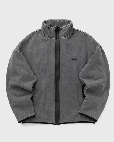 Bunda Diesel S-Baty-New Washed Fleece-Lined Track Jacket Šedá | A19407-0AJFN-02A, 4