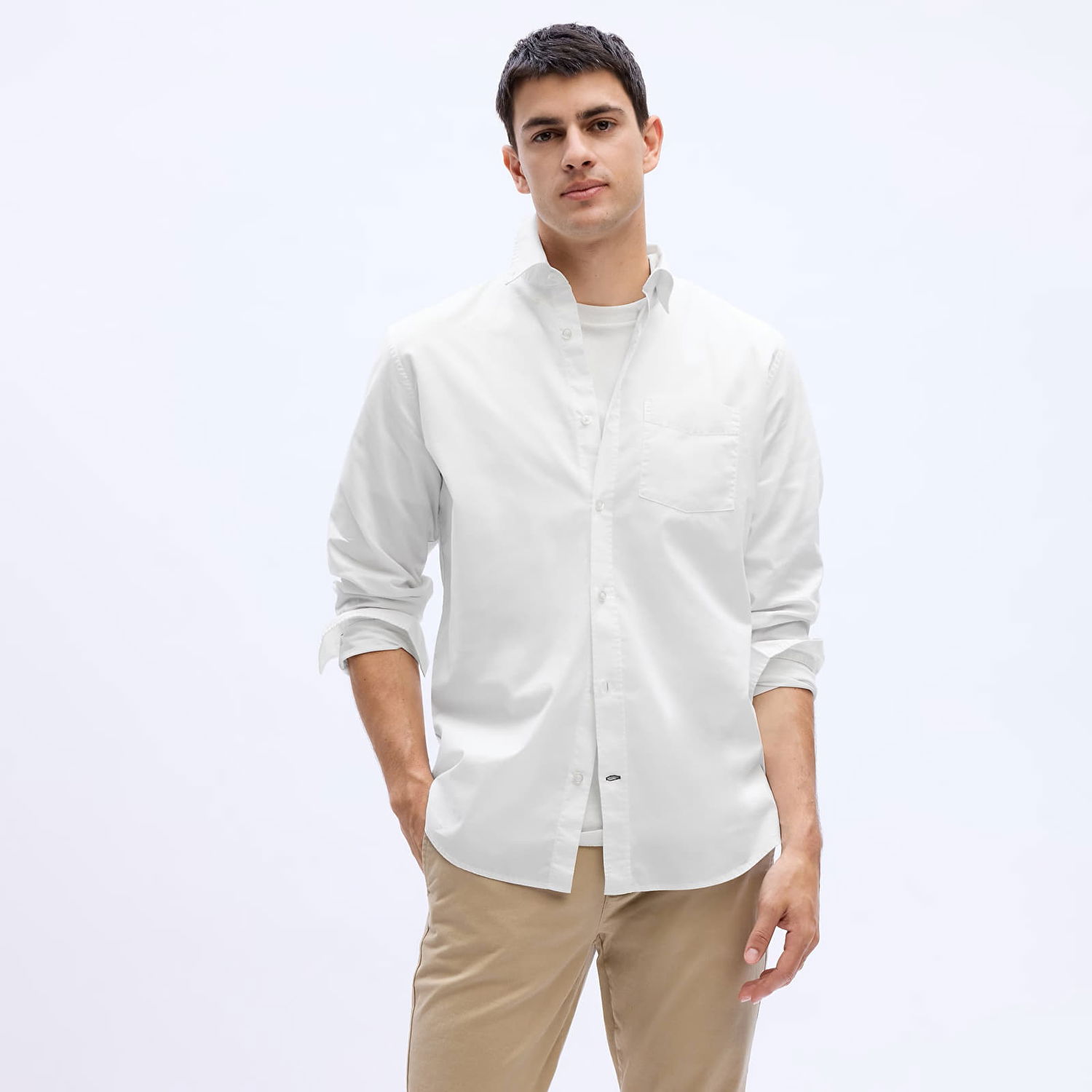 Košeľa GAP Standard Stretch Poplin Shirt Optic White Biela | 750552-09, 0