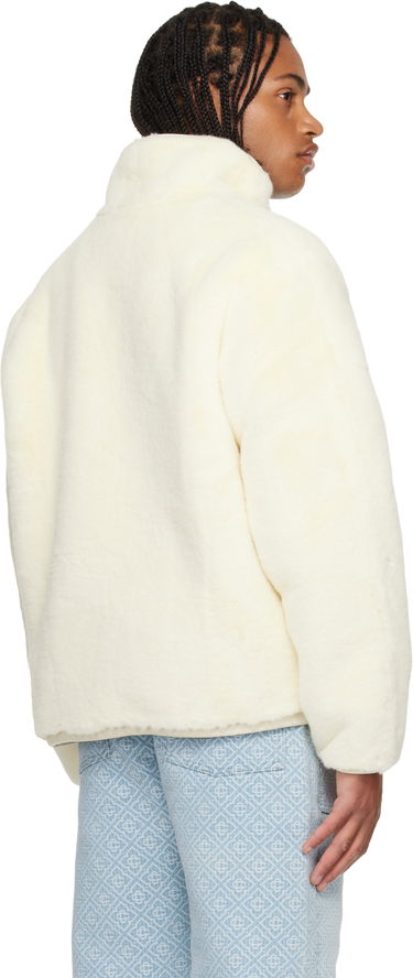 Bunda Casablanca Faux Fur Half-Zip Jacket Biela | M-AW25-OT-228-01, 4