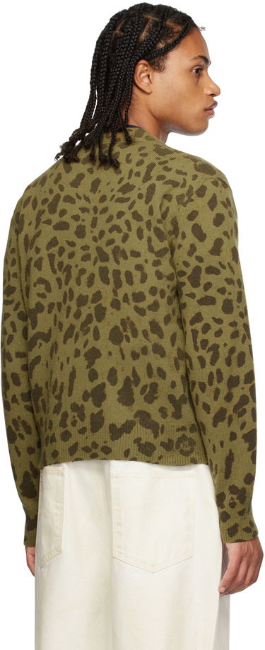 Sveter We11done We11done Leopard Print Cardigan Zelené | WD-KC3-23-622-U-KK, 2