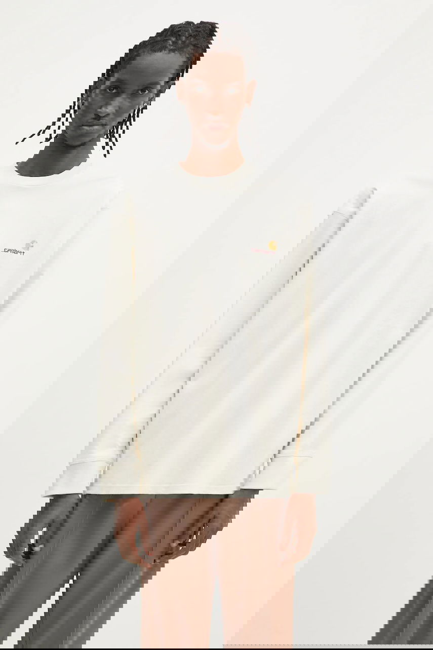 Tričko Carhartt WIP Carhartt WIP Long Sleeve T-Shirt with Logo Béžová | I029955.NATURAL, 0