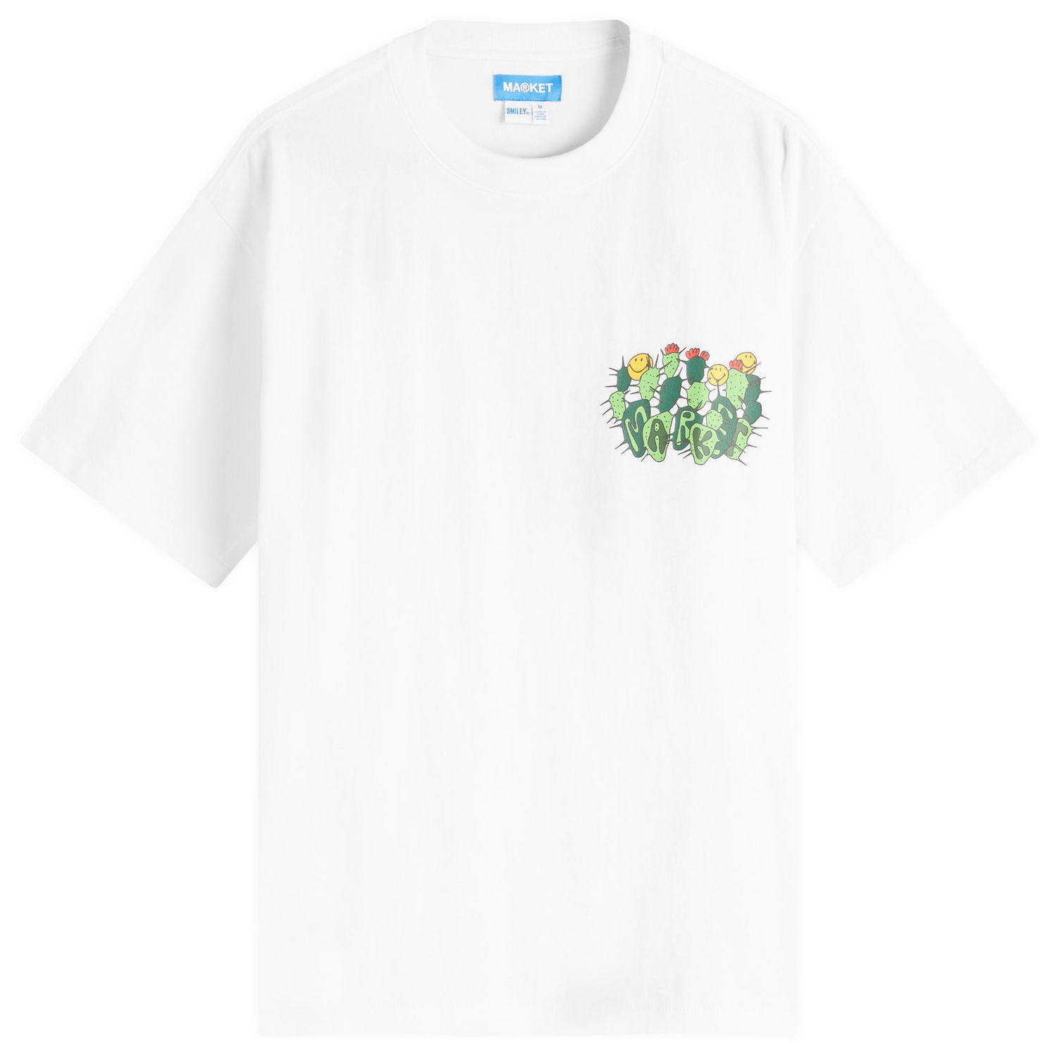 Tričko MARKET Smiley Cactus Graphic Tee, Size Large Biela | 399002186-WHT, 1