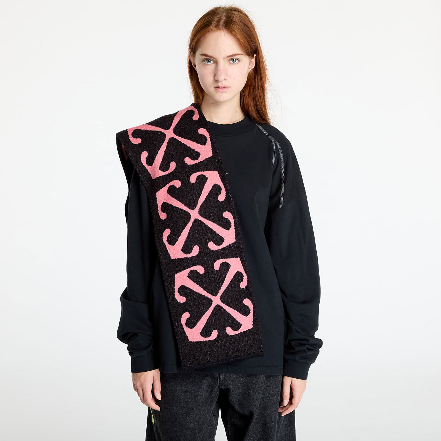 Šál Off-White Off-White Kids Arrow Diag Scarf Čierna | OGMA001F24KNI0021030, 0