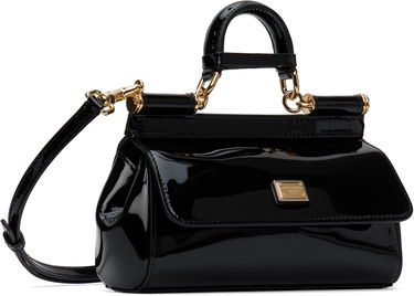 Kabelka Dolce & Gabbana Dolce&Gabbana Small Sicily Patent Leather Handbag Čierna | BB7116 B1471, 1