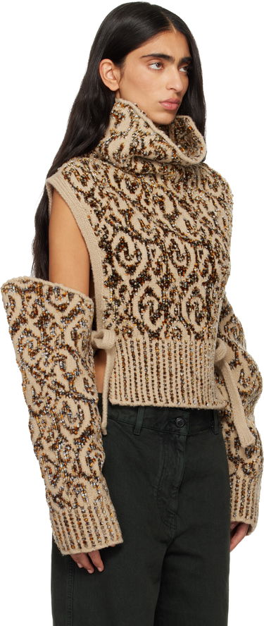 Rukavice Dries Van Noten Dries Van Noten Jacquard Arm Warmers Béžová | 252-011245-2734, 1