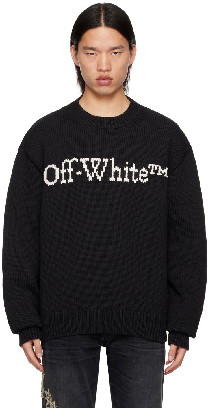 Sveter Off-White Black Big Bookish Chunky Sweater Čierna | OMHE167C99KNI0011001, 0