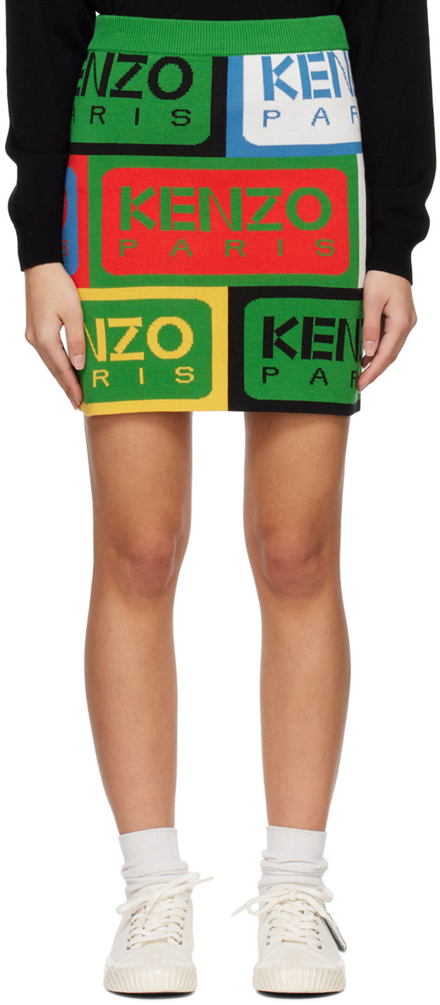 Sukňa KENZO Paris Label Mini Skirt Zelené | FD52JU3673CD, 0