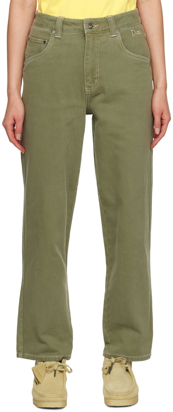 Džínsy Dime Classic Relaxed Jeans Zelené | DIME23D2F34GRN, 0