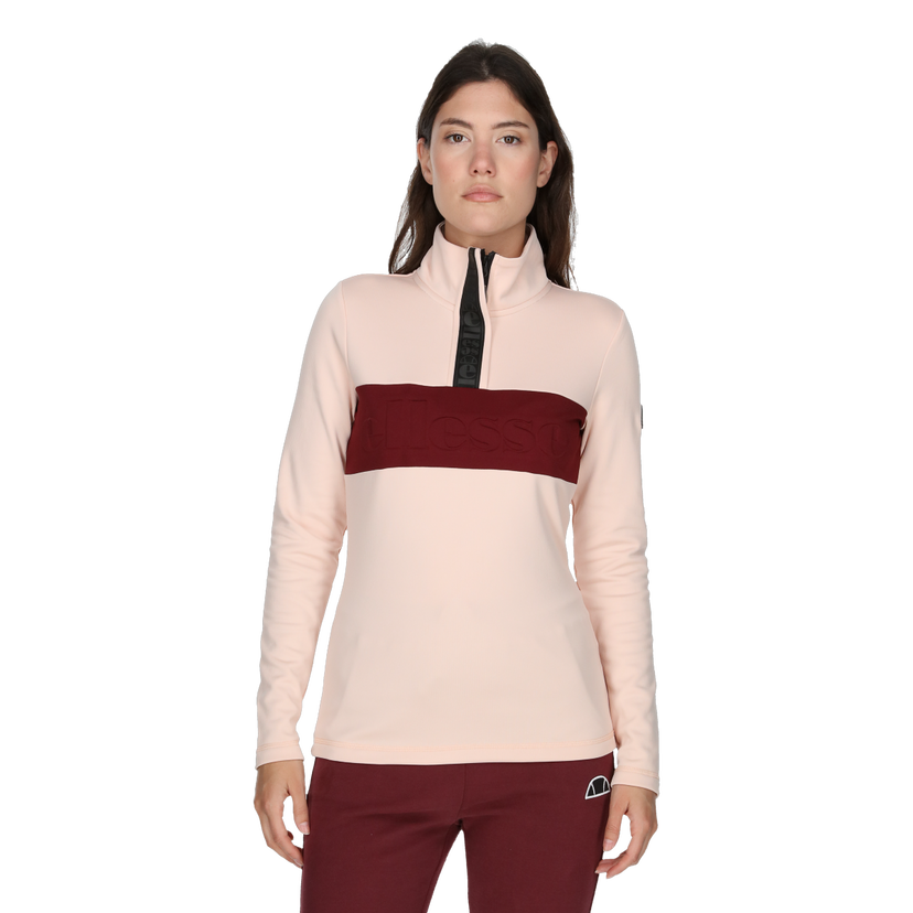 Mikina Ellesse Mock Neck Half-Zip Fleece Pullover with Chest Stripe Ružová | ELA233F612-82