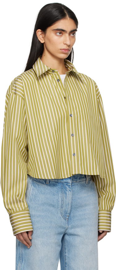 Košeľa AMI AMI Paris Cropped Oversized Striped Shirt Zelené | USH121.CO0108, 1