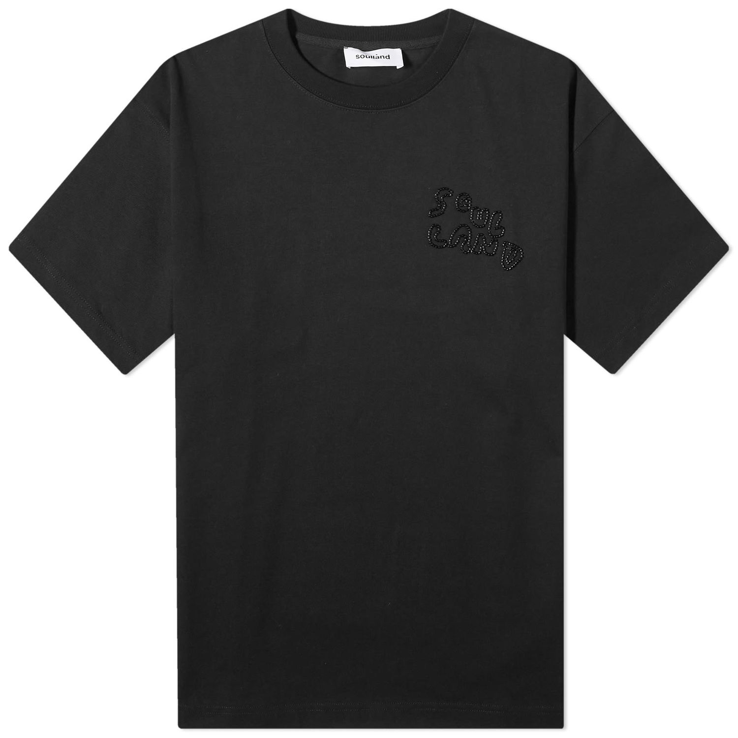 Tričko Soulland Kai Beaded Logo T-Shirt Čierna | 41000-1262-BLK, 0