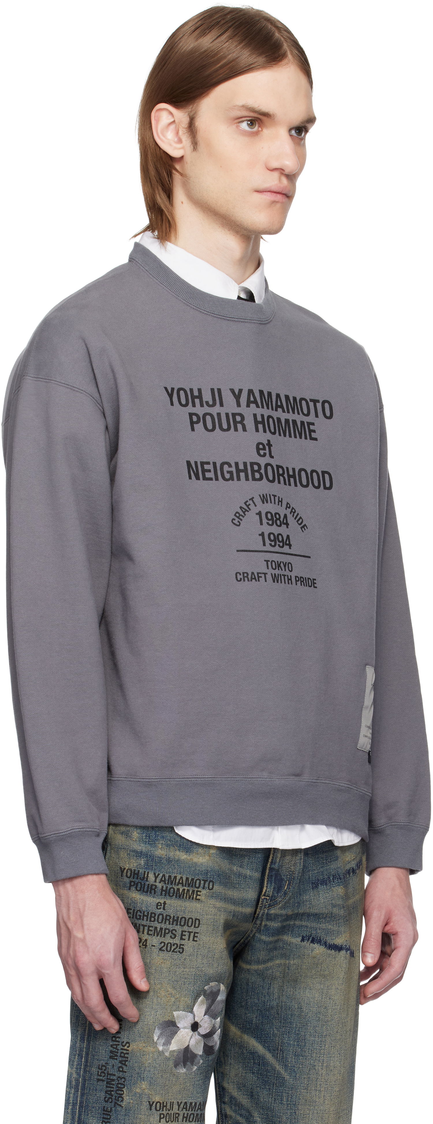 Sveter Yohji Yamamoto Yohji Yamamoto x Neighborhood Edition Long Sleeve Sweatshirt Šedá | HP-T88-995, 1