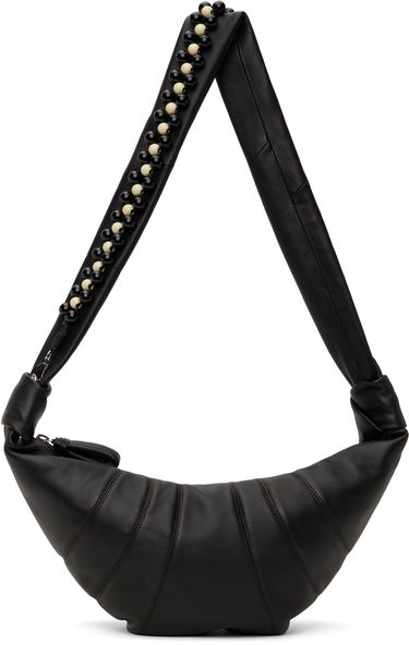Taška cez rameno LEMAIRE Lemaire Medium Croissant Shoulder Bag with Pearls Čierna | BG0158 LL095, 0