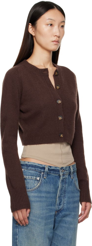 Sveter Loulou de Saison Loulou de Saison Zephir Cashmere Cropped Cardigan Čierna | ZEPHIR LDS, 4