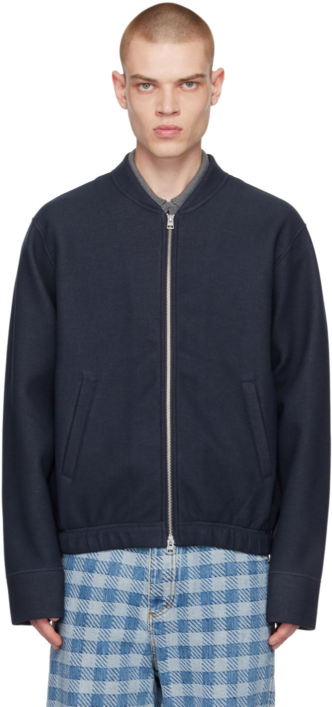 Bomber bunda AMI Zipped Bomber Jacket Navy | HJK015.750, 0