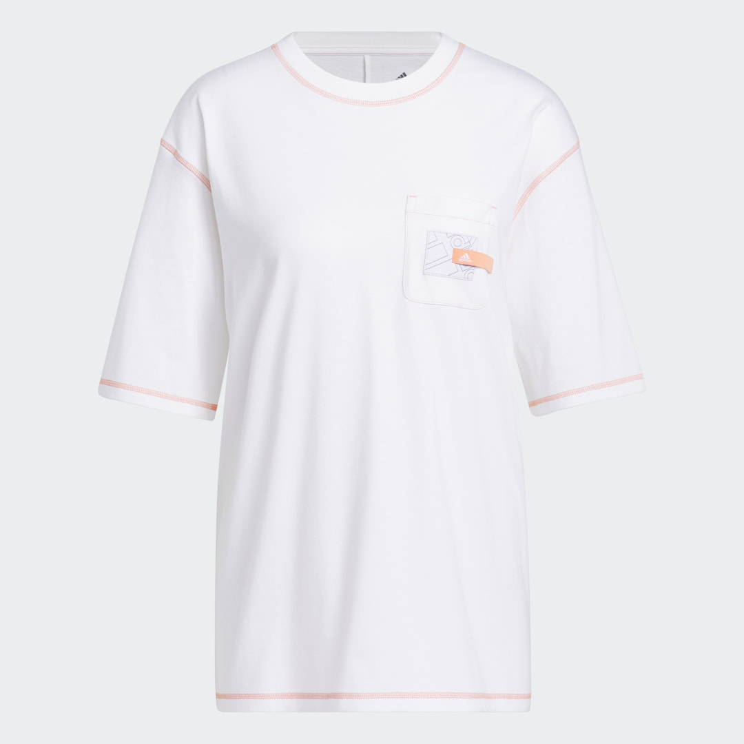 Tričko adidas Performance Boyfriend Pocket Tee Biela | IC1636, 0