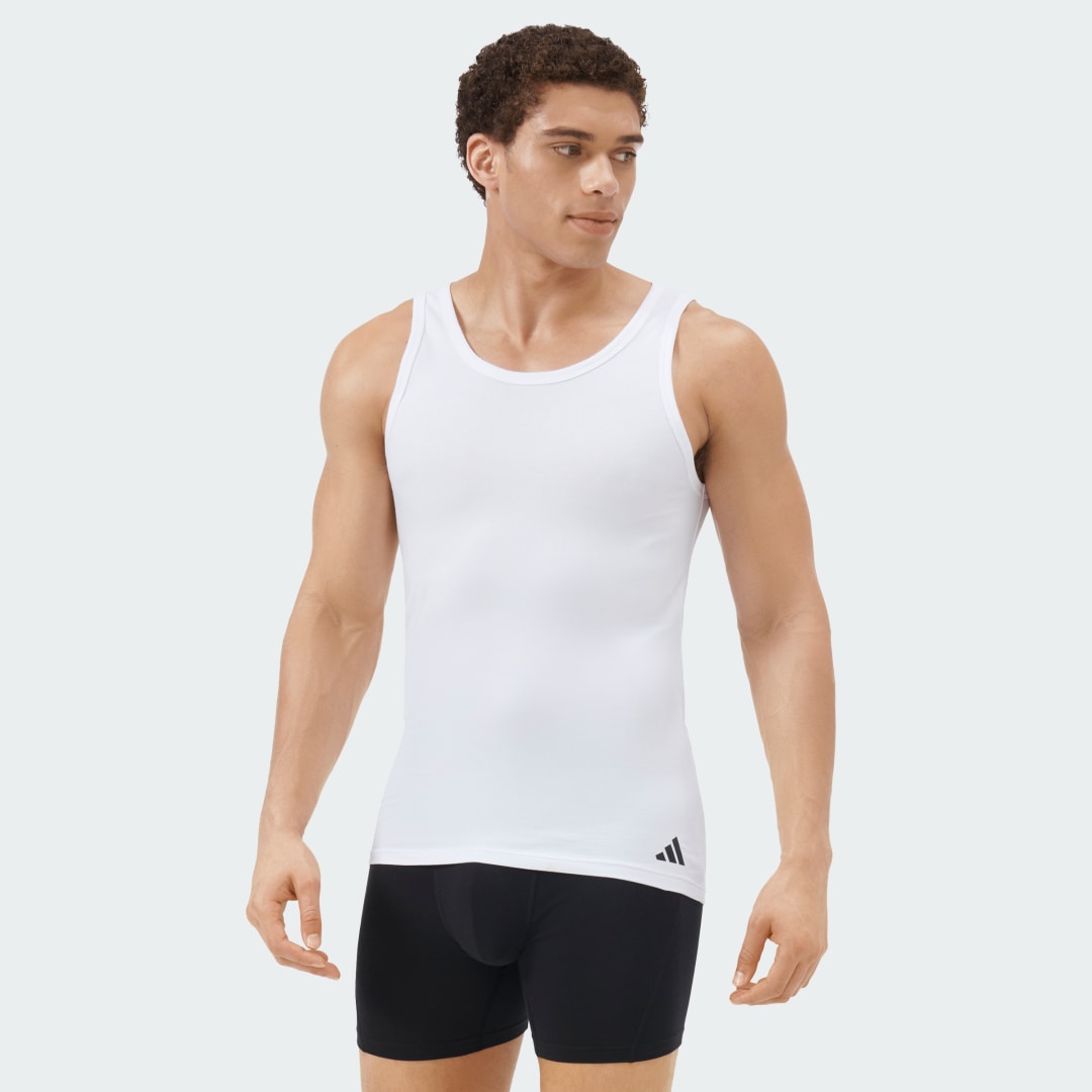 Tielko adidas Performance Active Flex Cotton Tank Top Underwear (2-Pack) Biela | JK4020, 0