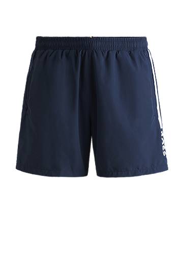 Plavky BOSS Striped Swim Shorts with Logo Navy | 50508963