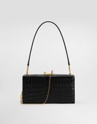 Dolce & Gabbana Eva Crocodile-Embossed Leather Clutch