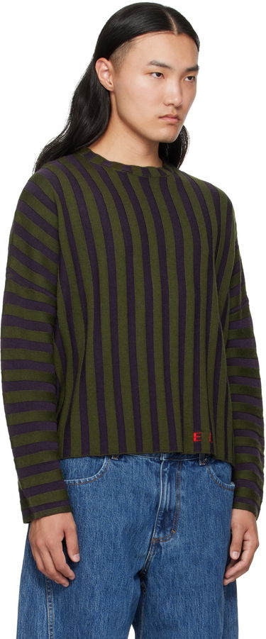 Sveter Eckhaus Latta Eckhaus Latta Striped Cropped Sweater Fialová | 8026-EL-PF25-M, 1