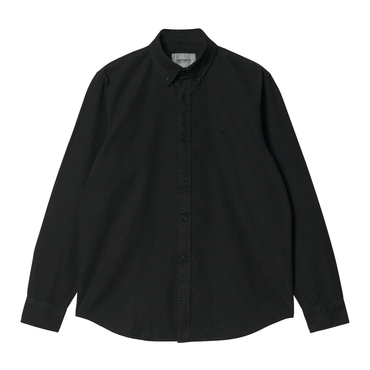 L/S Bolton Shirt "Black garment dyed"