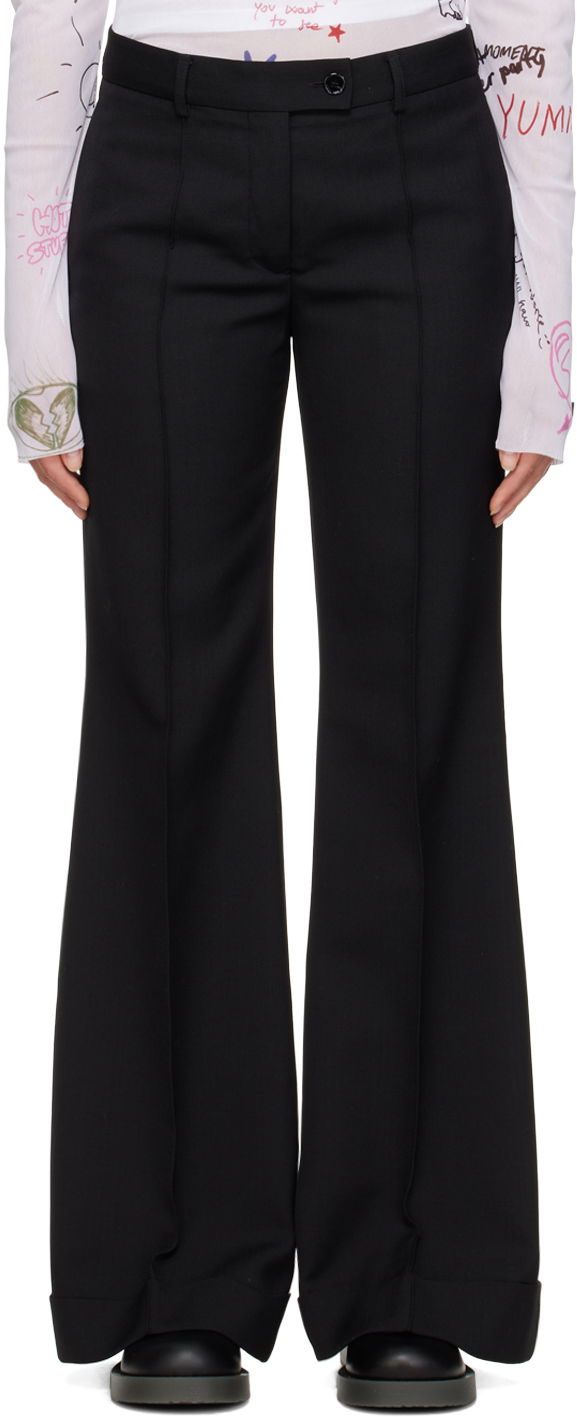 Nohavice Acne Studios Flared Trousers Čierna | AK0684-, 0