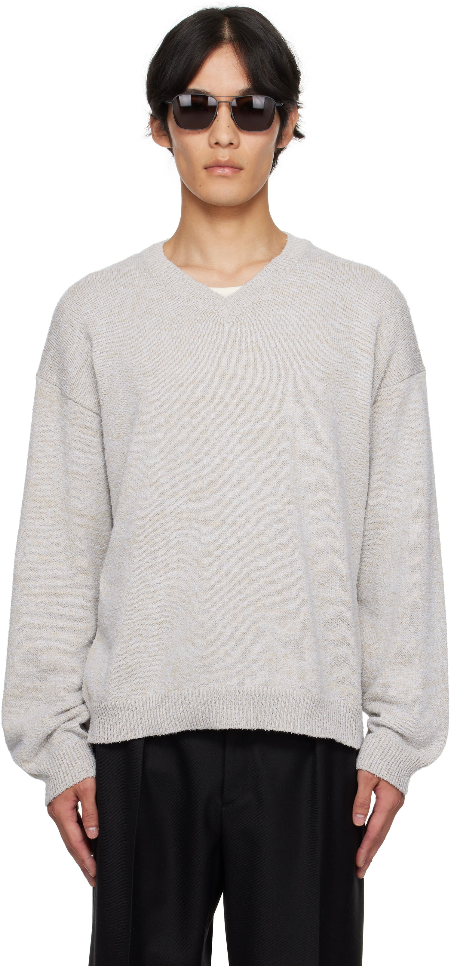 Sveter Maison Margiela Maison Margiela V-Neck Sweater Šedá | S50HN0019 M13152, 0