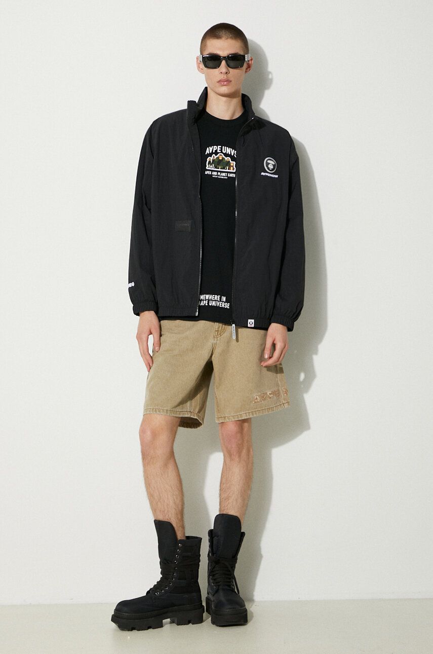 Vetrovka AAPE by A Bathing Ape AAPE Oversize Track Jacket AAPLJM7640XXM Čierna | AAPLJM7640XXM, 1
