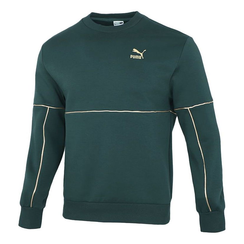 Sveter Puma Luxe Crew Sweatshirt Zelené | 534410-80