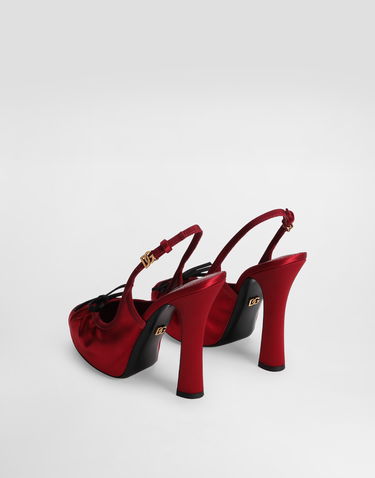 Tenisky a topánky Dolce & Gabbana Dolce & Gabbana Satin Slingbacks with Bow Detail Červená | CG0927AD1608S652, 2