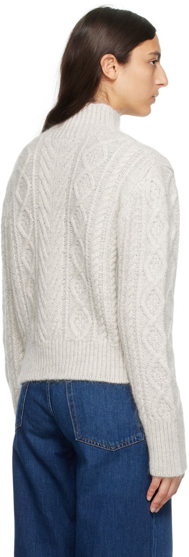 Sveter rag & bone Brody Cable Knit Sweater Šedá | WAS23F036SL36, 2