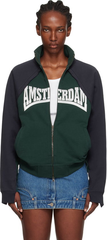 Mikina VETEMENTS Vetements 'Amsterdam' Patched Zip-Up Sweatshirt Navy | UH76ZU760EN, 0