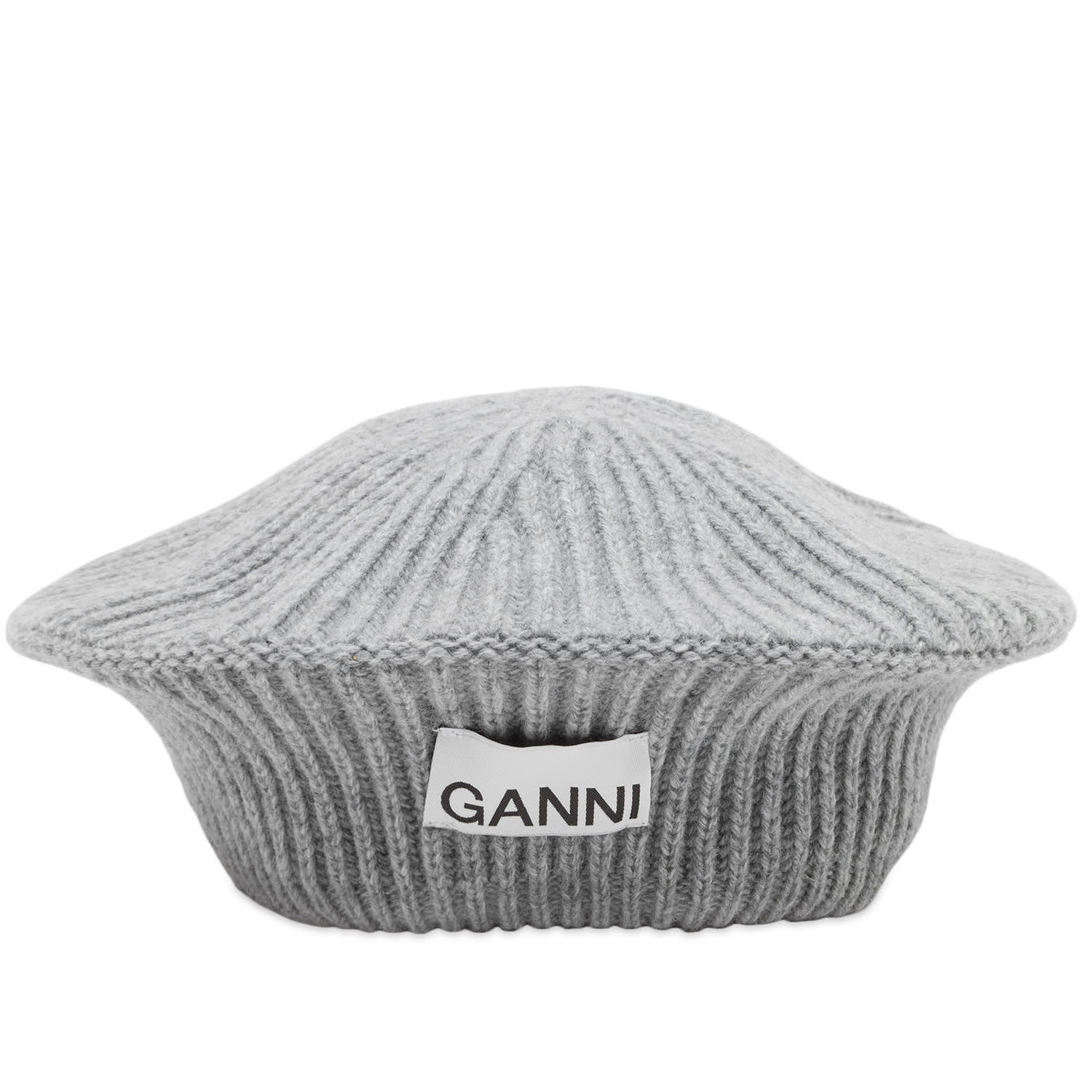 Baretka GANNI Structured Rib Knit Beret Šedá | A4430-921, 0