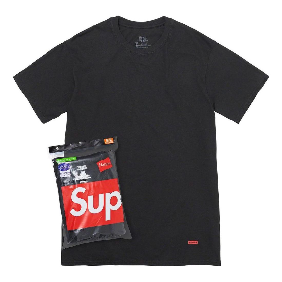Tričko Supreme Tagless T-Shirt 3 Pack by Hanes Čierna | SUP-SS23-017, 0