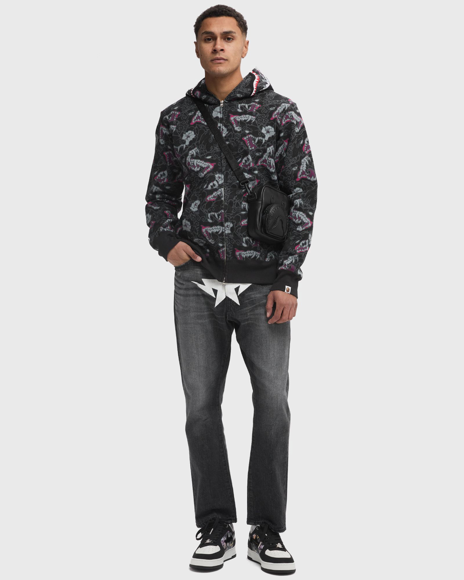 Tattoo Camo Shark Full-Zip Hoodie