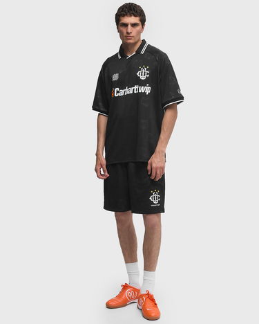 Dres Carhartt WIP Short-Sleeve Patterned Football Jersey with Striped Polo Collar Čierna | I034625-2UF.XX, 2