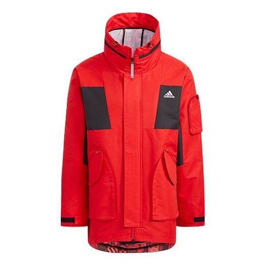Parka adidas Originals Fleece Stay Warm Colorblock Hooded Jacket Červená | HC0276