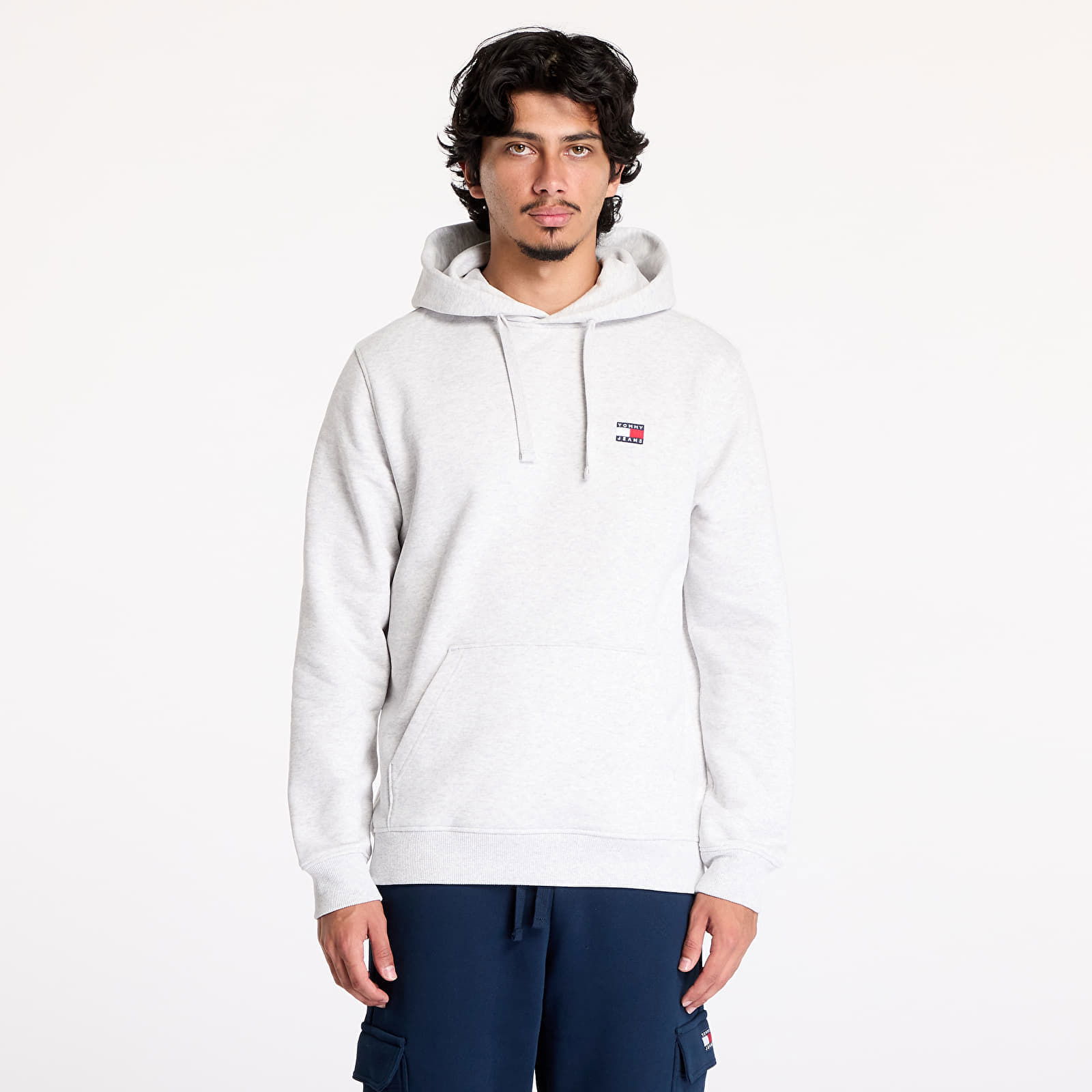 Regular Badge Hoodie Silver Grey