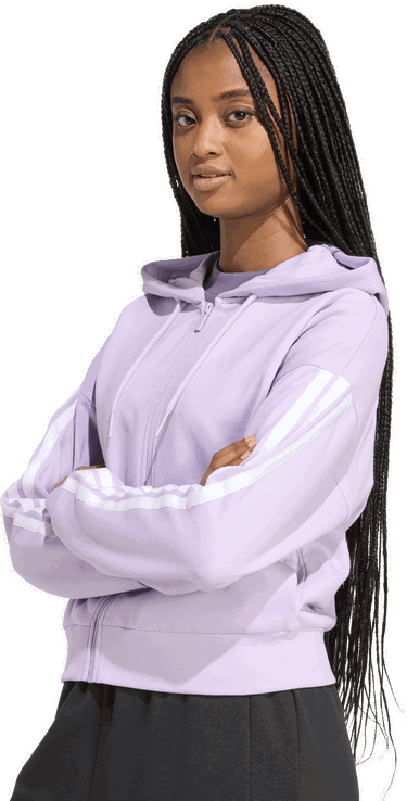 Mikina adidas Performance Hoodie Full-Zip Sportswear Essentials 3-Stripes French Terry Fialová | jy3135, 3