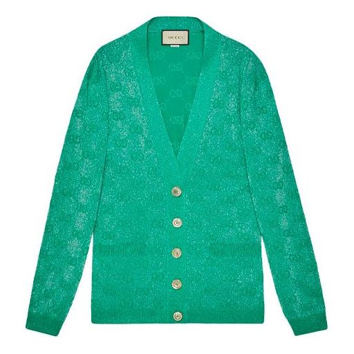 Sveter Gucci Gucci GG Sparkling Wool Cardigan Zelené | 599271-XKA5X-3136