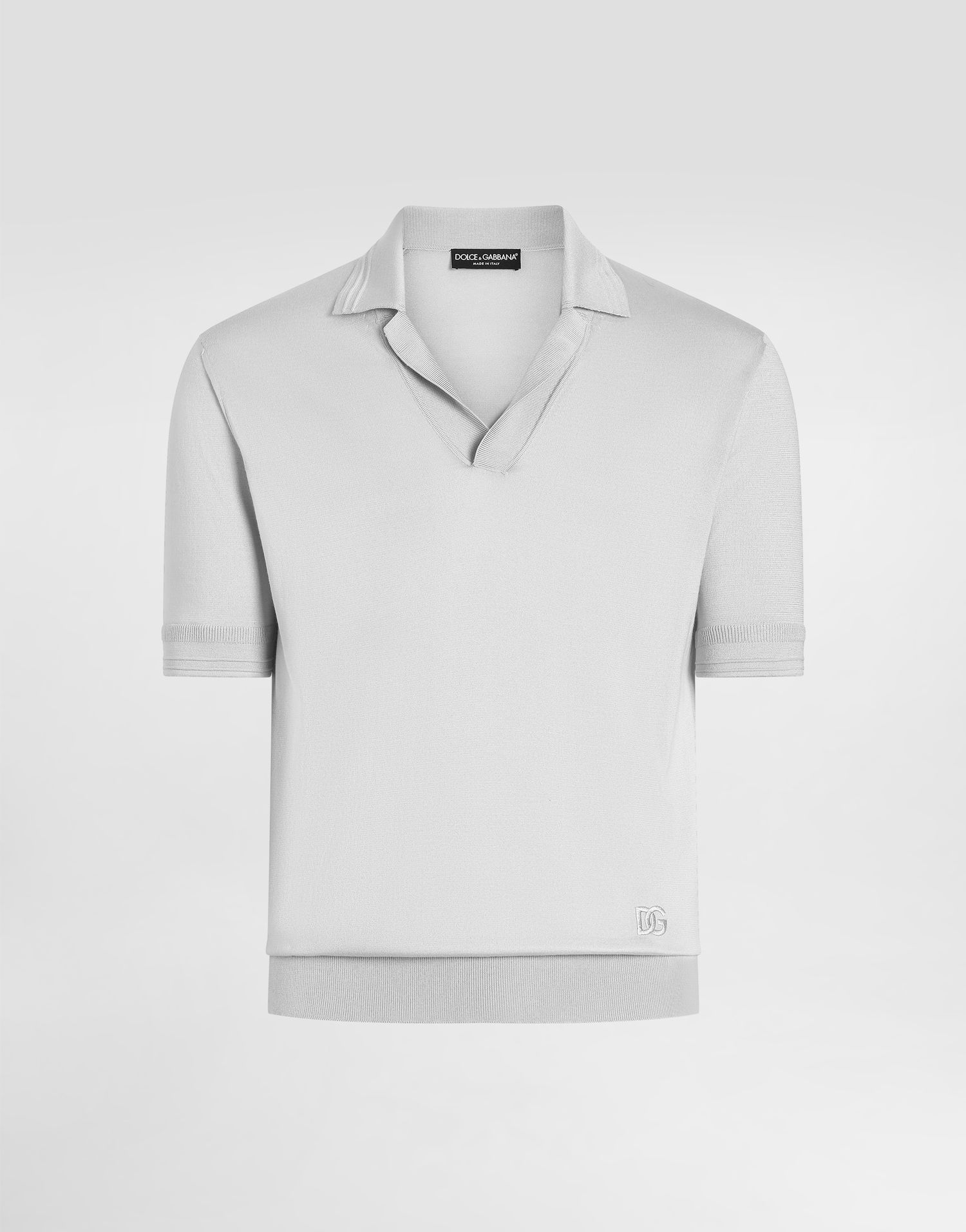 Polo tričko Dolce & Gabbana Dolce & Gabbana Satin Silk Polo Shirt Biela | GXZ09ZJBSLVN4534, 0