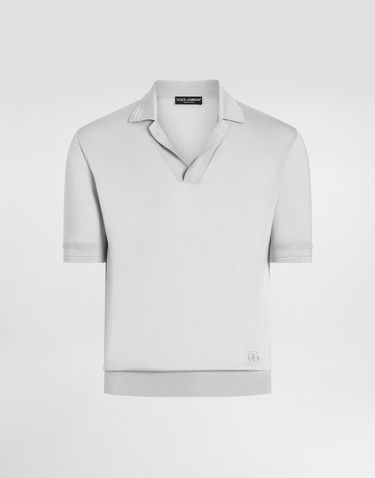 Polo tričko Dolce & Gabbana Dolce & Gabbana Satin Silk Polo Shirt Biela | GXZ09ZJBSLVN4534, 0