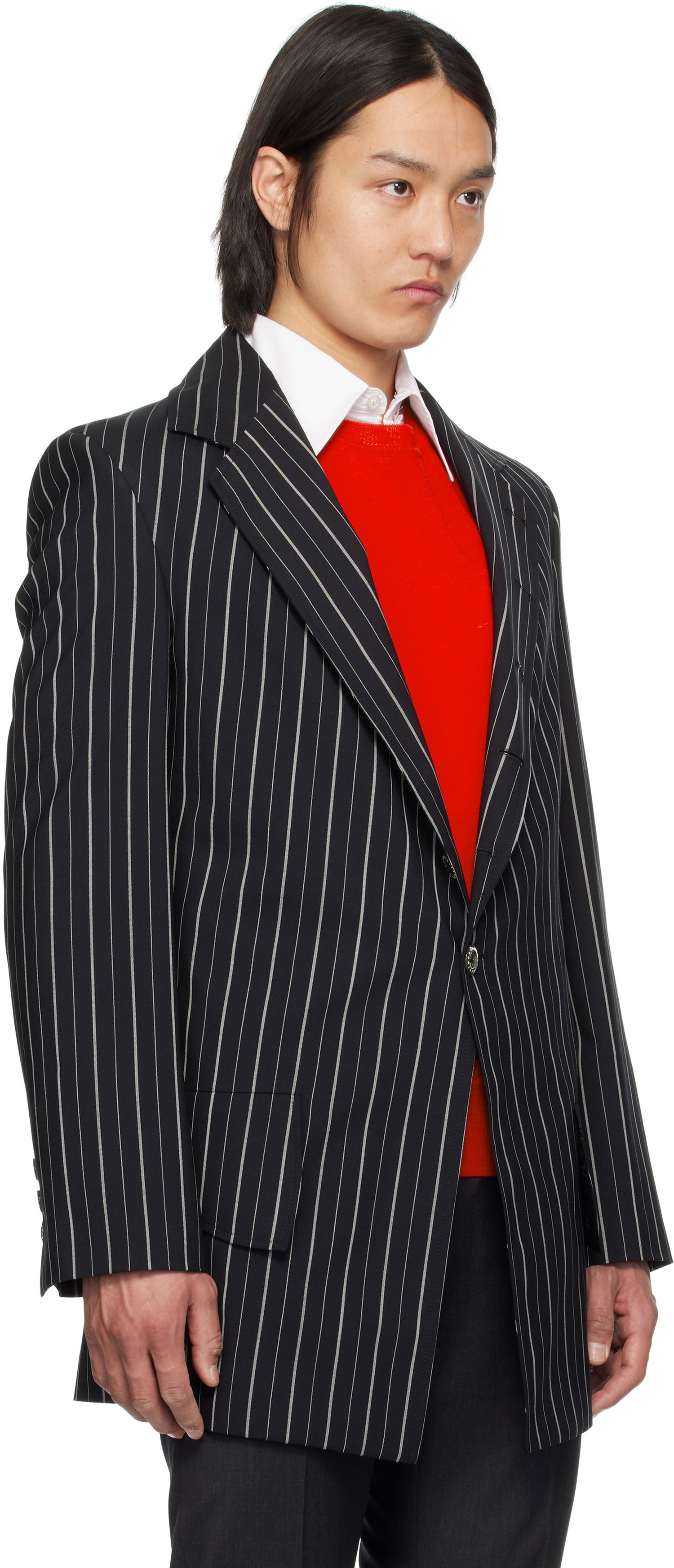 Bunda Vivienne Westwood Vivienne Westwood Pinstripe DL Blazer Čierna | 2301001Y-W0123-, 1