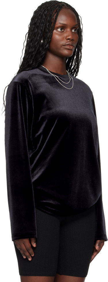 Tričko Fear of God ESSENTIALS Holiday Velour Classic Long Sleeve T-shirt Čierna | 192HO257911FW, 1