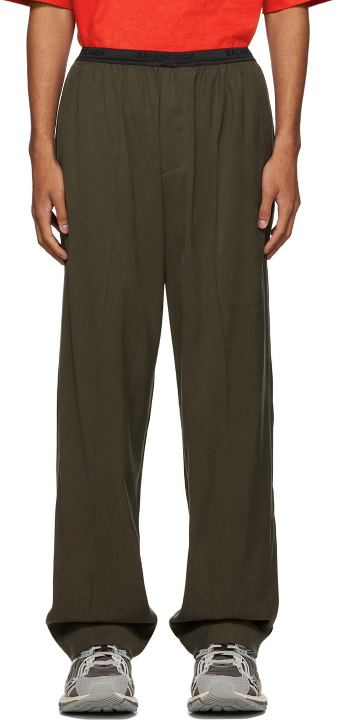 Nohavice Balenciaga Elastic Trousers Zelené | 675490-TMO15-2840, 0