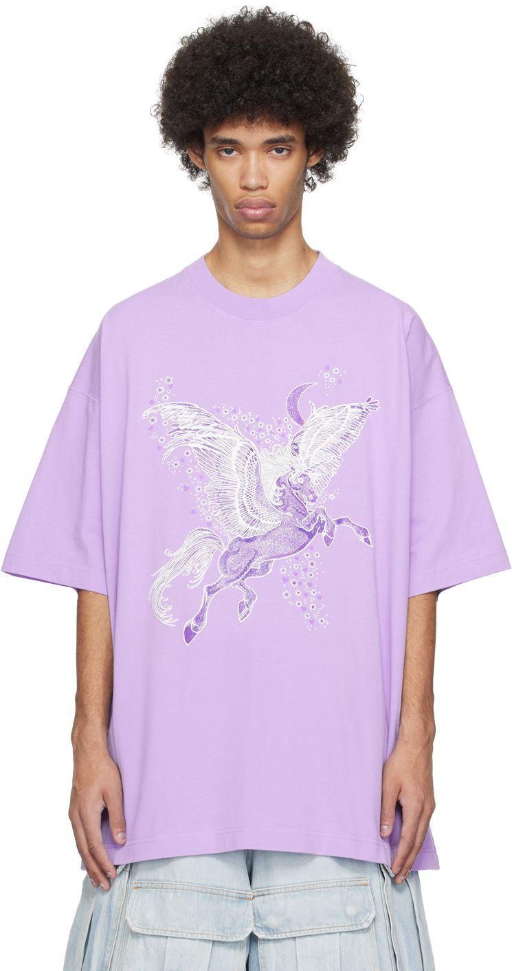 Tričko VETEMENTS Flying Unicorn T-Shirt Fialová | UE64TR755VV, 0