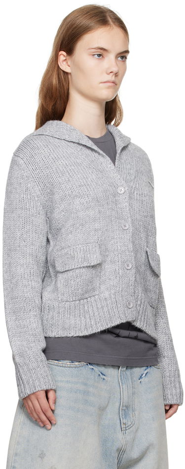 Sveter We11done Knit Sailor Collar Cardigan Šedá | WD-KC2-24-632-W-GY, 1