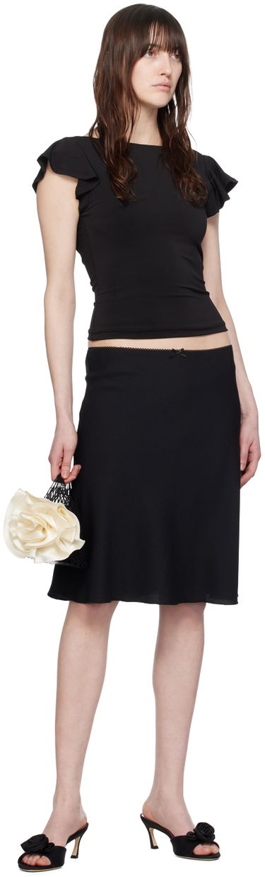 Tričko GUIZIO Guizio Soffiano Ruffle T-Shirt Čierna | S24143W012, 3